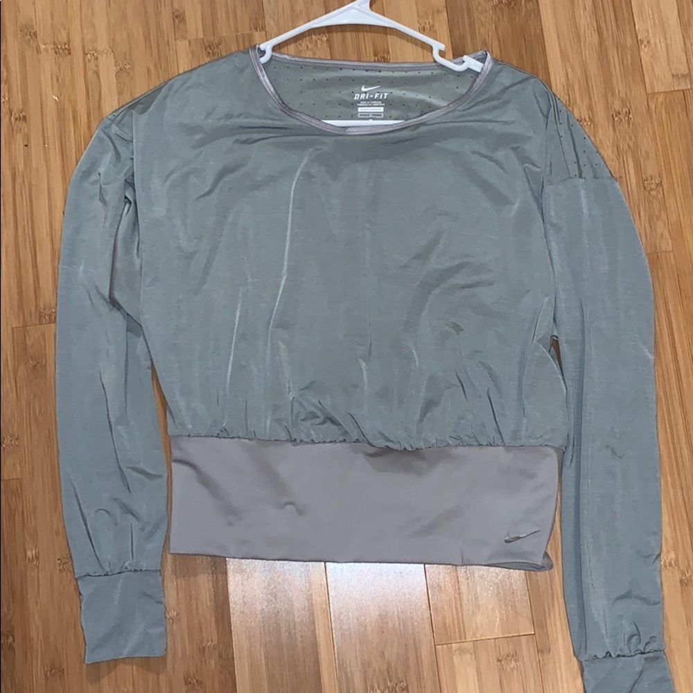 Nike grey dri-fit long sleeve, size M